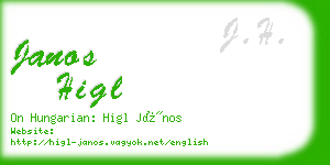 janos higl business card